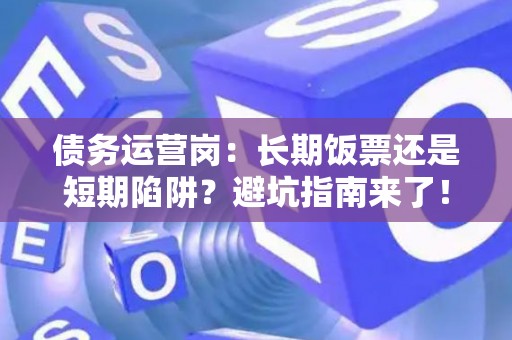 债务运营岗：长期饭票还是短期陷阱？避坑指南来了！
